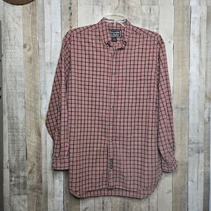 Abercrombie & Fitch Red & Blue Plaid Long Sleeves Button Down Shirt Size Medium
